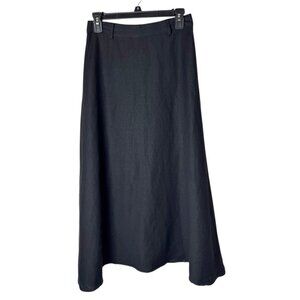 Princess Highway Skirt Women 8 Black Linen Blend A‎ Line Maxi Lagenlook Gothic